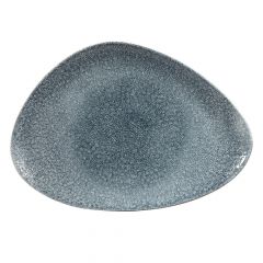 Triangle Chefs Plate 35.5x18.8cm RAKU blue