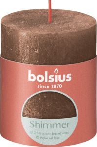 Pillar candle ø6.8 h-8cm 35h RUSTIC copper