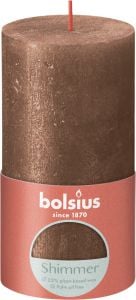 Pillar candle ø6.8 h-13cm 60h RUSTIC copper