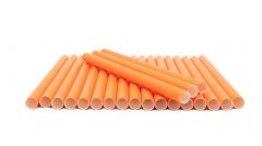 Straws paper ø12mm h-20cm 200pcs orange