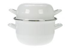 Pott rannakarpide serveerimiseks WHITE Ø18cm 2,8L 1,2kg valge/must