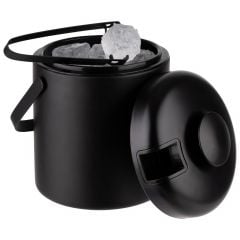 Ice bucket set with tongs ø 14cm, h-22cm, 1.3L black