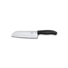 Santoku nuga 17cm, õnarustega tera, must, blister